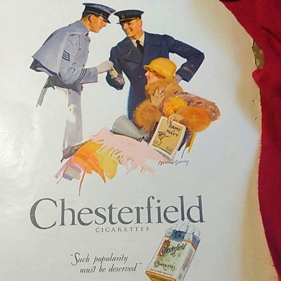 Other - Army Verses Navy Chesterfield 1930's Add